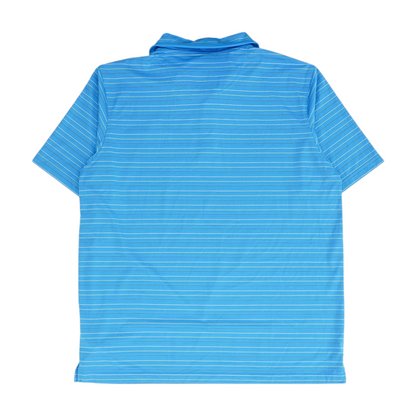 Blue Striped Short Sleeve Polo