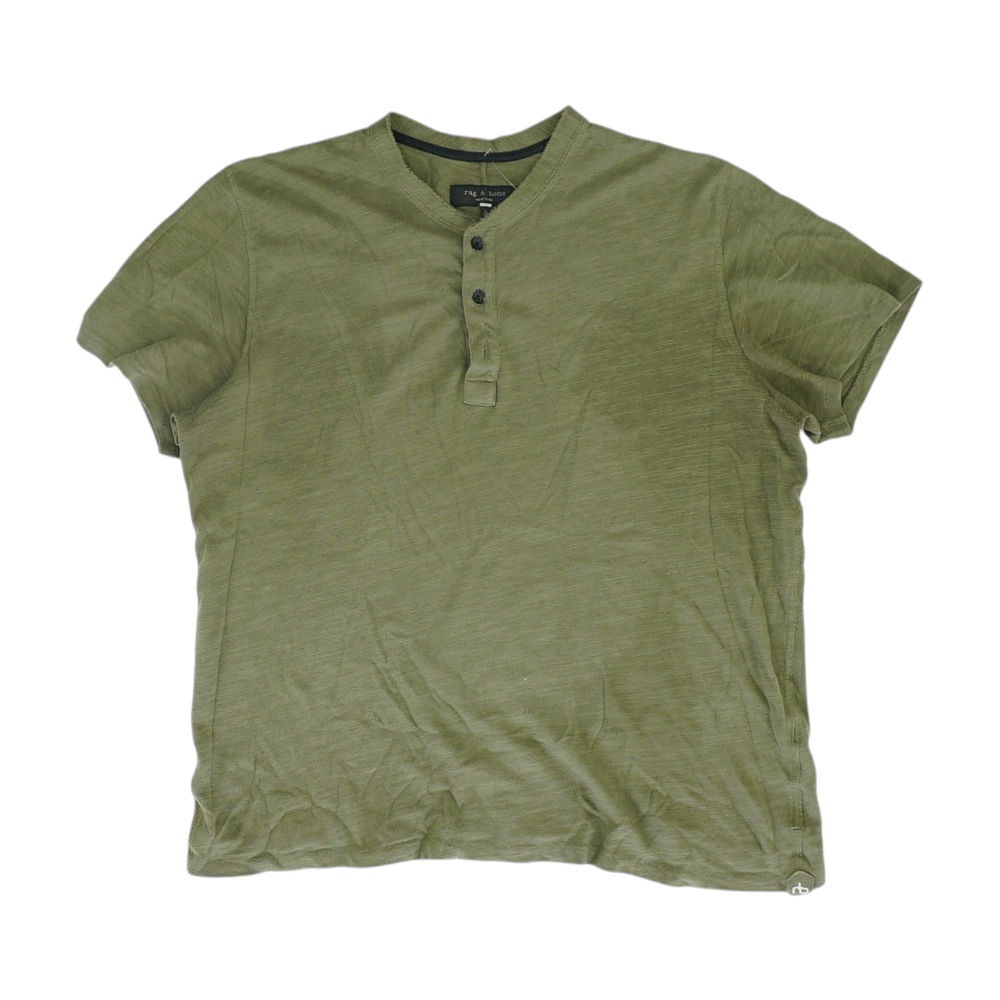 Green Solid Henley T-Shirt