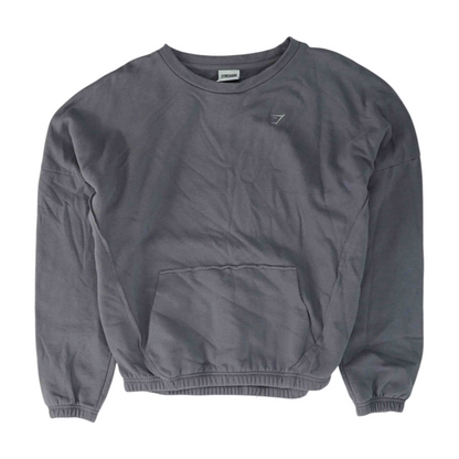 Gray Solid Sweatshirt Pullover