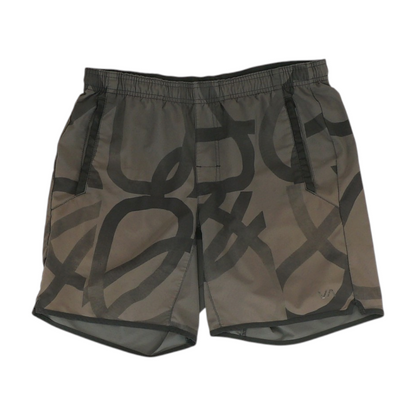 Gray Print Active Shorts