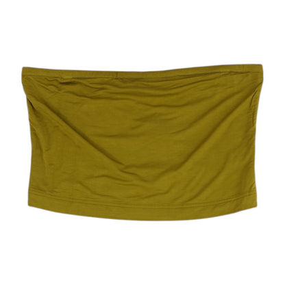 Green Solid Cropped Knit Top