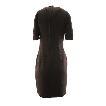 Vintage Brown By Sorotos Short Sleeve Solid Mini Dress