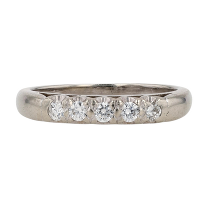 1/6 ctw 18K White Gold Diamond Band Ring