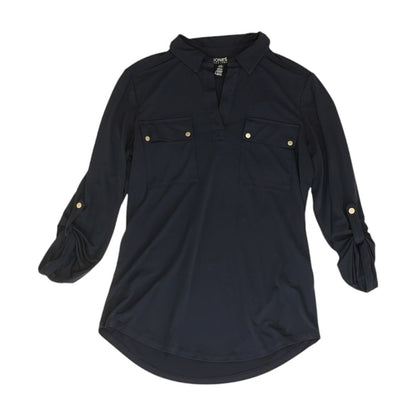 Navy Solid 3/4 Sleeve Blouse