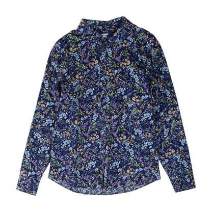 Navy Tall Floral Button Down