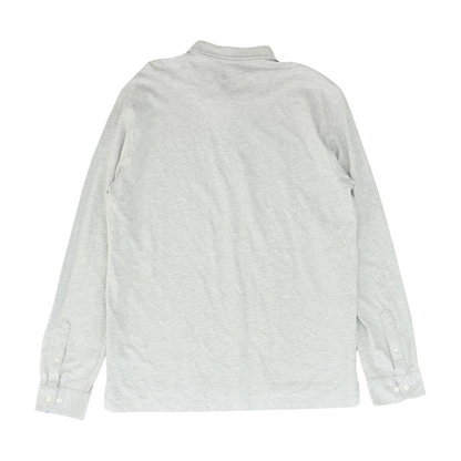 Gray Solid Long Sleeve Polo