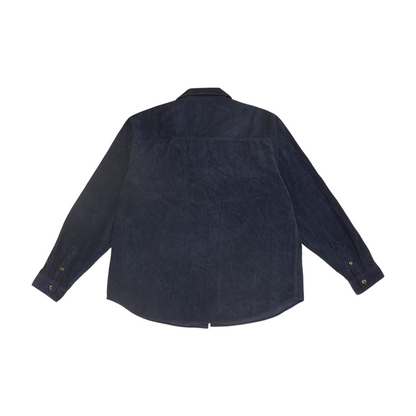 Navy Solid Long Sleeve Button Down