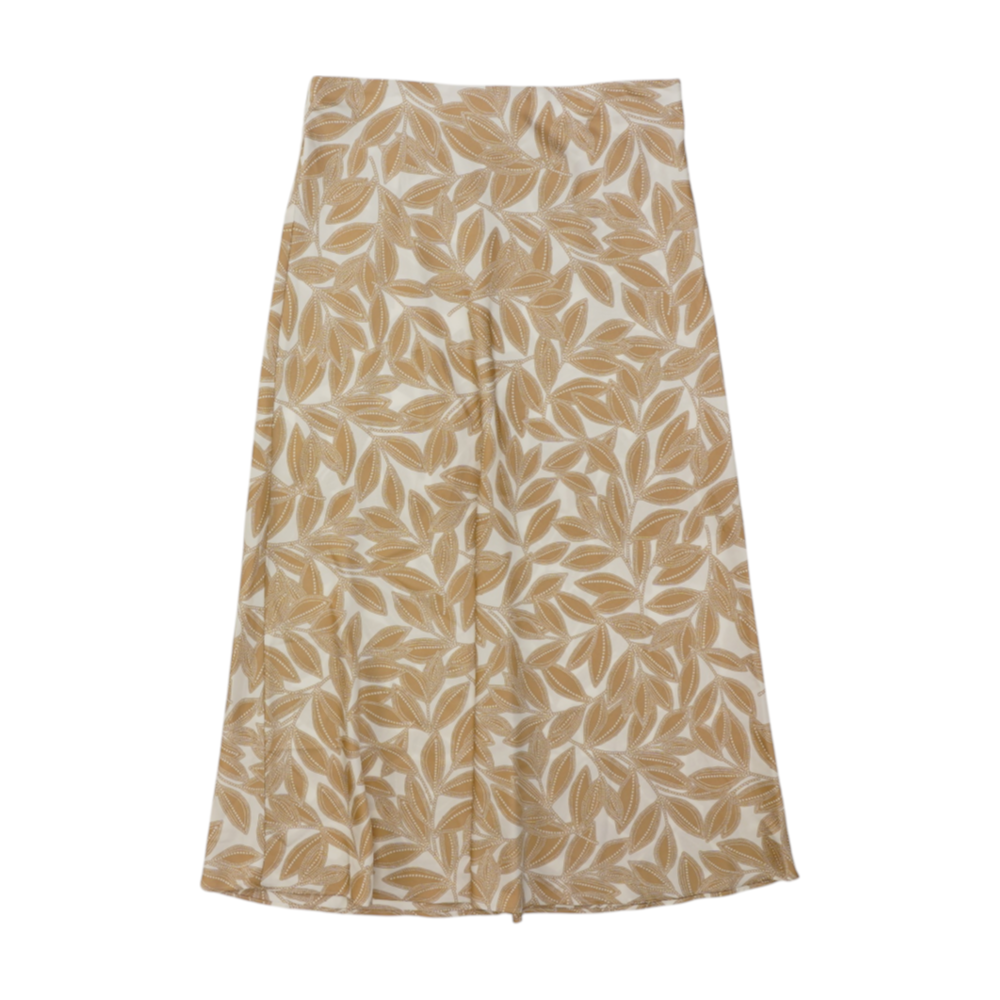 Beige Floral Maxi Skirt