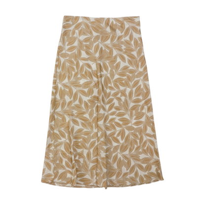 Beige Floral Maxi Skirt
