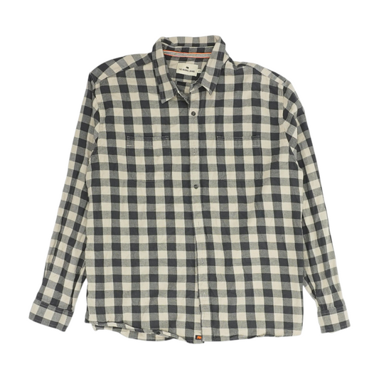 Beige Check Flannel Button Down