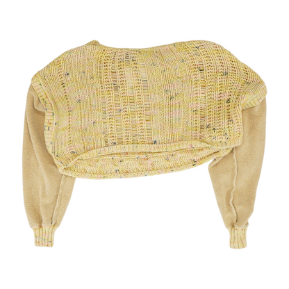 Yellow Color Block Pullover Sweater