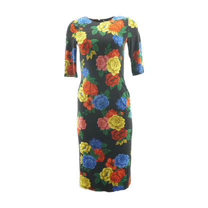Black Floral Midi Dress