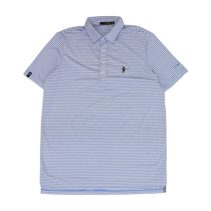 Blue Striped Short Sleeve Polo