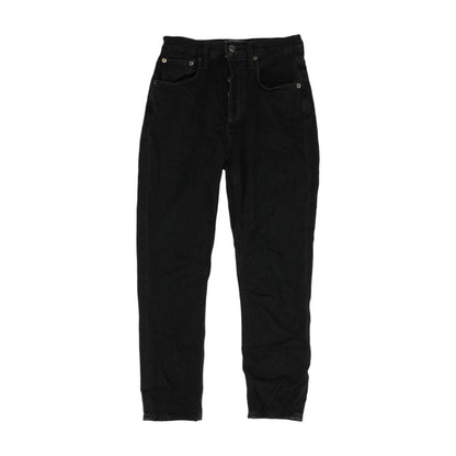 Black Solid Mid Rise Jeans