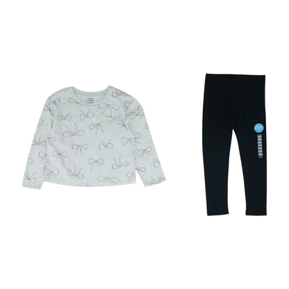 Gray Print Long Sleeve Set