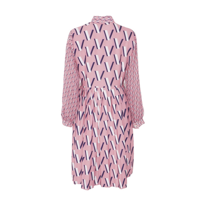 Pink Abstract Midi Dress