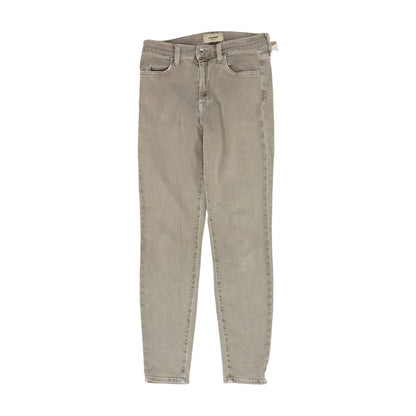 Gray Solid Skinny Leg Jeans