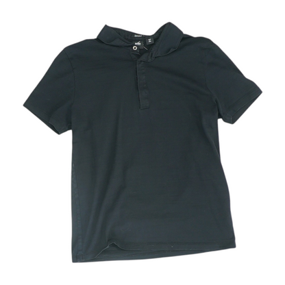 Black Solid Short Sleeve Polo