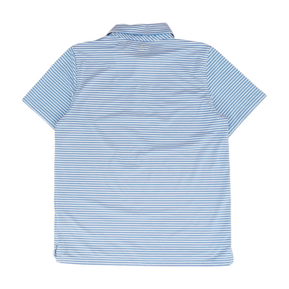 Blue Striped Short Sleeve Polo