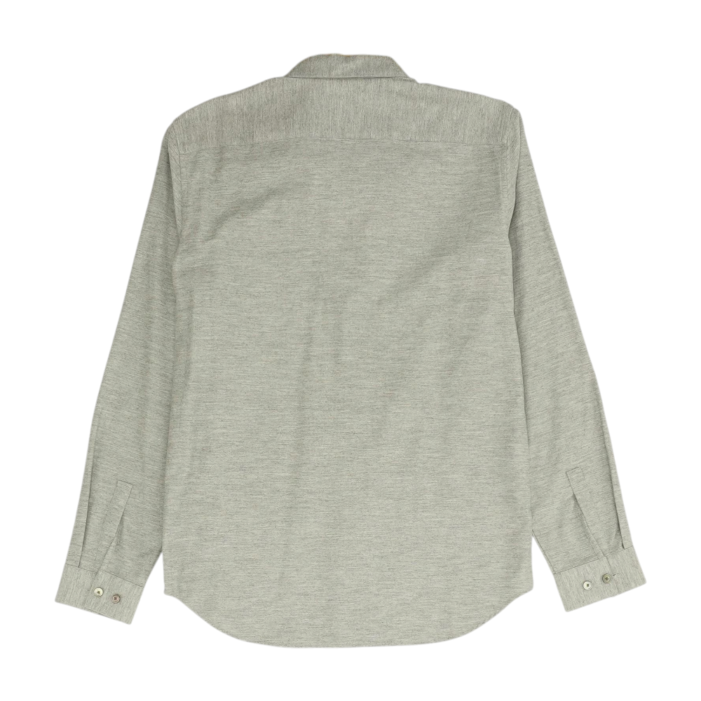 Gray Solid Long Sleeve Button Down