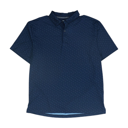 Navy Print Short Sleeve Polo