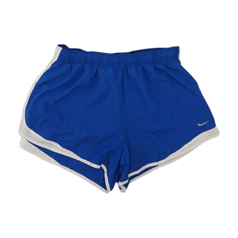 Blue Plus Size Solid Active Shorts