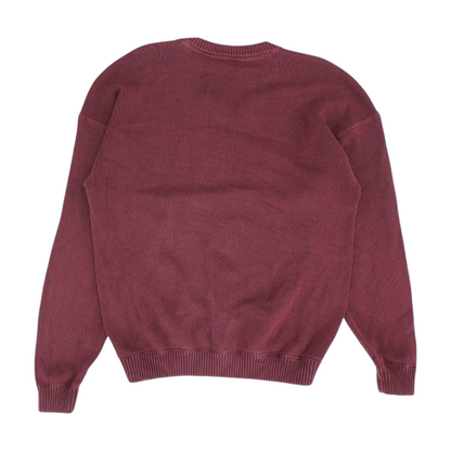 Vintage Maroon Solid Pullover Sweater