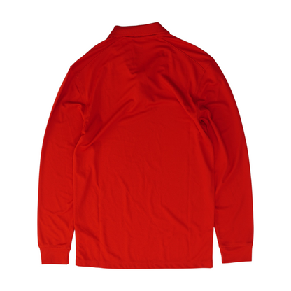 Red Solid Long Sleeve Polo