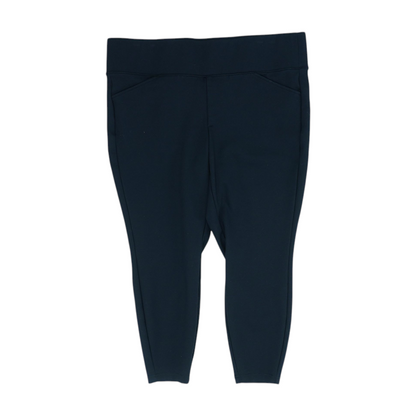 Black Solid Chino Capris