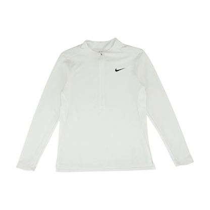 White Solid 1/4 Zip Pullover
