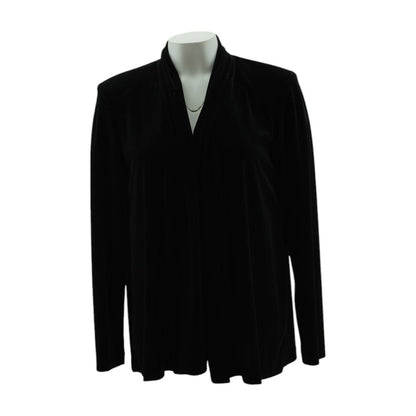 Vintage Black By Lawrence Kurtz Velvet Open Front Cardigan
