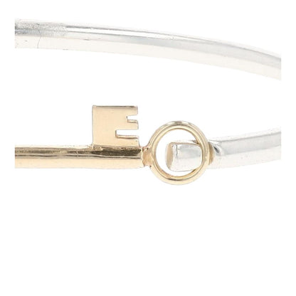 Sterling Silver With 14K Key Bangle Bracelet