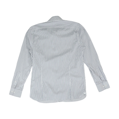 White Striped Long Sleeve Button Down