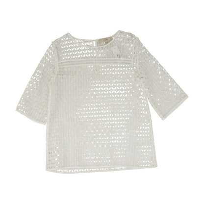 White Graphic 3/4 Sleeve Blouse