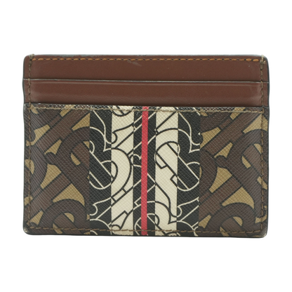 Brown Sandon TB Monogram Canvas Card Case