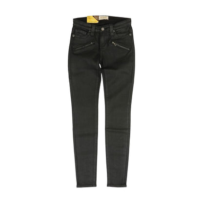 Black Mid Rise Skinny Leg Jeans