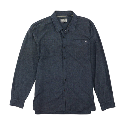 Navy Solid Long Sleeve Button Down