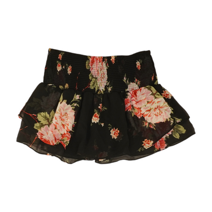 Black Floral Knit Shorts