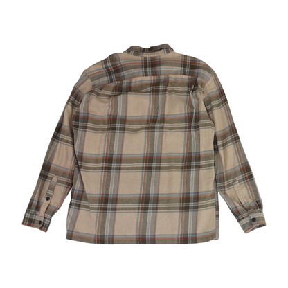 Beige Plaid Flannel Button Down