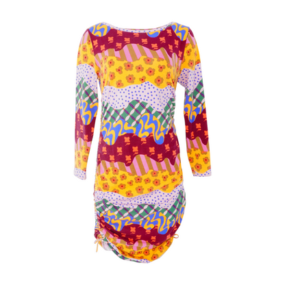 Multi Abstract Midi Dress