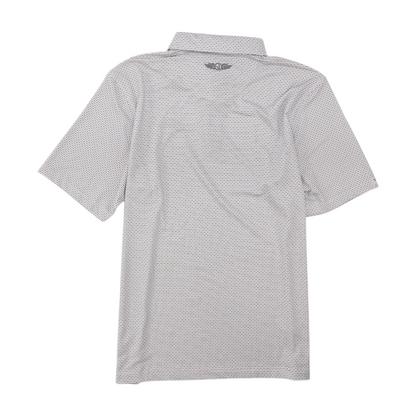 White Print Short Sleeve Polo