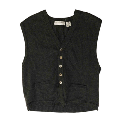 Gray Solid Vest Sweater