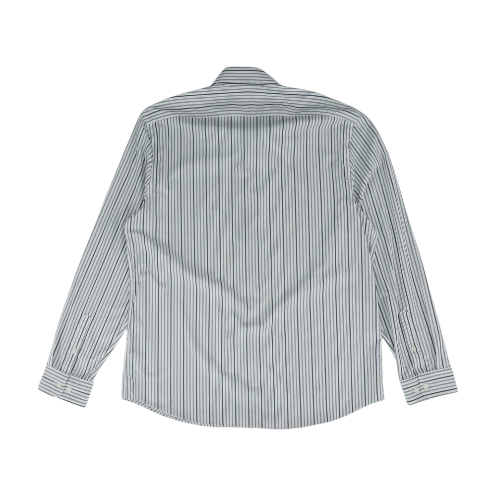 White Striped Long Sleeve Button Down