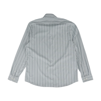 White Striped Long Sleeve Button Down