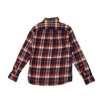 Navy Plaid Flannel Button Down