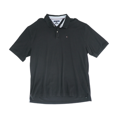 Black Solid Short Sleeve Polo