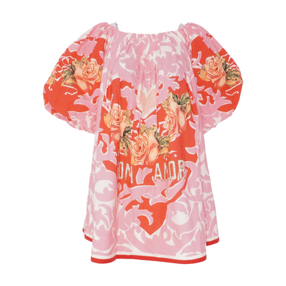 Pink Porto Off Shoulder Puff Dress