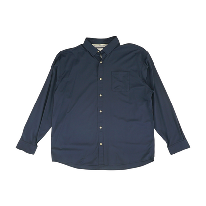 Navy Solid Long Sleeve Button Down