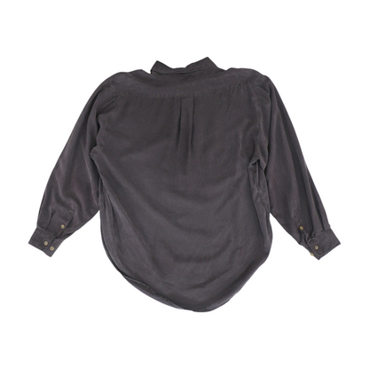 Brown Solid Long Sleeve Button Down