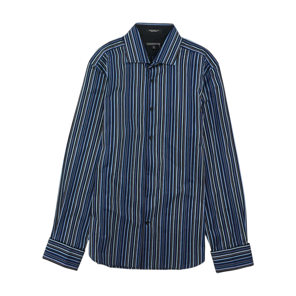 Blue Striped Long Sleeve Button Down
